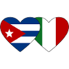 Cuba Italy Flag Heart