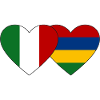 Italy Mauritius Flag Heart