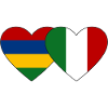 Mauritius Italy Flag Heart