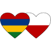 Mauritius Poland Flag Heart