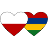 Poland Mauritius Flag Heart
