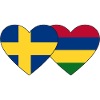 Sweden Mauritius Flag Heart