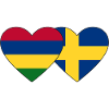 Mauritius Sweden Flag Heart