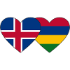 Iceland Mauritius Flag Heart