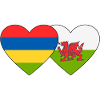 Mauritius Wales Flag Heart