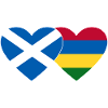 Scotland Mauritius Flag Heart
