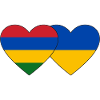 Mauritius Ukraine Flag Heart
