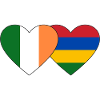 Ireland Mauritius Flag Heart