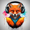 Fuchs mit Kopfhörer Hoodie Kunst
