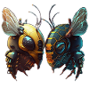 Bees in a futuristic look