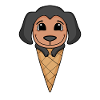 Motif de crème glacée Doberman