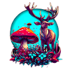 MUSHROOM AND DEER