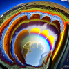 rainbow with sun from above