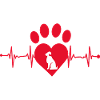 Paw heartbeat pet dog