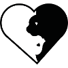 Dual Hearts Kiss Silhouette