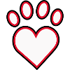 Pawprint Heart Emblem