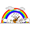 Acoustic guitar among sheep