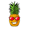 Funny pineapple with sunglasses