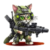 Cool cat in military look.
