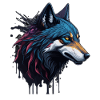 WOLF SPLASH ART DESIGN