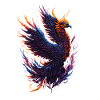 Mythical Phoenix Bird with Flames