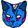 Blue Cat Mask Patchwork