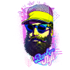 Logo barbu stylé rétro