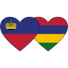 Liechtenstein Mauritius Flag Heart