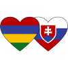 Mauritius Slovakia Flag Heart