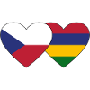 Czech Republic Mauritius Flag Heart