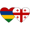 Mauritius Georgia Flag Heart