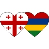 Georgia Mauritius Flag Heart