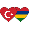 Turkey Mauritius Flag Heart