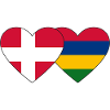 Denmark Mauritius Flag Heart