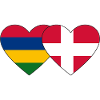Mauritius Denmark Flag Heart