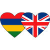 Mauritius England Flag Heart
