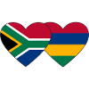 South Africa Mauritius Flag Heart
