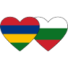 Mauritius Bulgaria Flag Heart