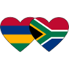 Mauritius South Africa Flag Heart