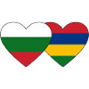 Bulgaria Mauritius Flag Heart