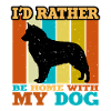 Bohemian Shepherd Dog Love Silhouette Retro Sunset