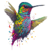 Farbexplosion Kolibri Kunstwerk