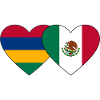 Mauritius Mexico Flag Heart