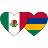 Mexico Mauritius Flag Heart