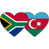 Südafrika Aserbaidschan Flagge Herz