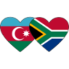 Azerbaijan South Africa Flag Heart