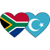 South Africa Uighur Flag Heart