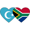 Uighurs South Africa Flag Heart