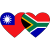 Taiwan South Africa Flag Heart