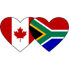 Canada South Africa Flag Heart